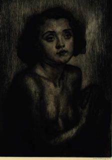 Laura Knight - [Three quarter Study of a Young Girl]