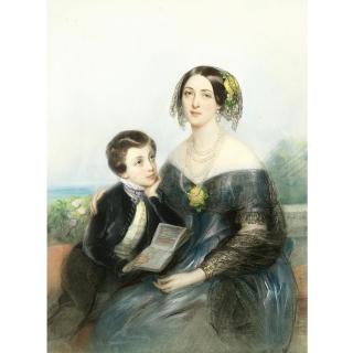 Laure Houssaye De Liomenil - Portrait Of Aurora Demidova-Karamzina And Her Only Son, Paul