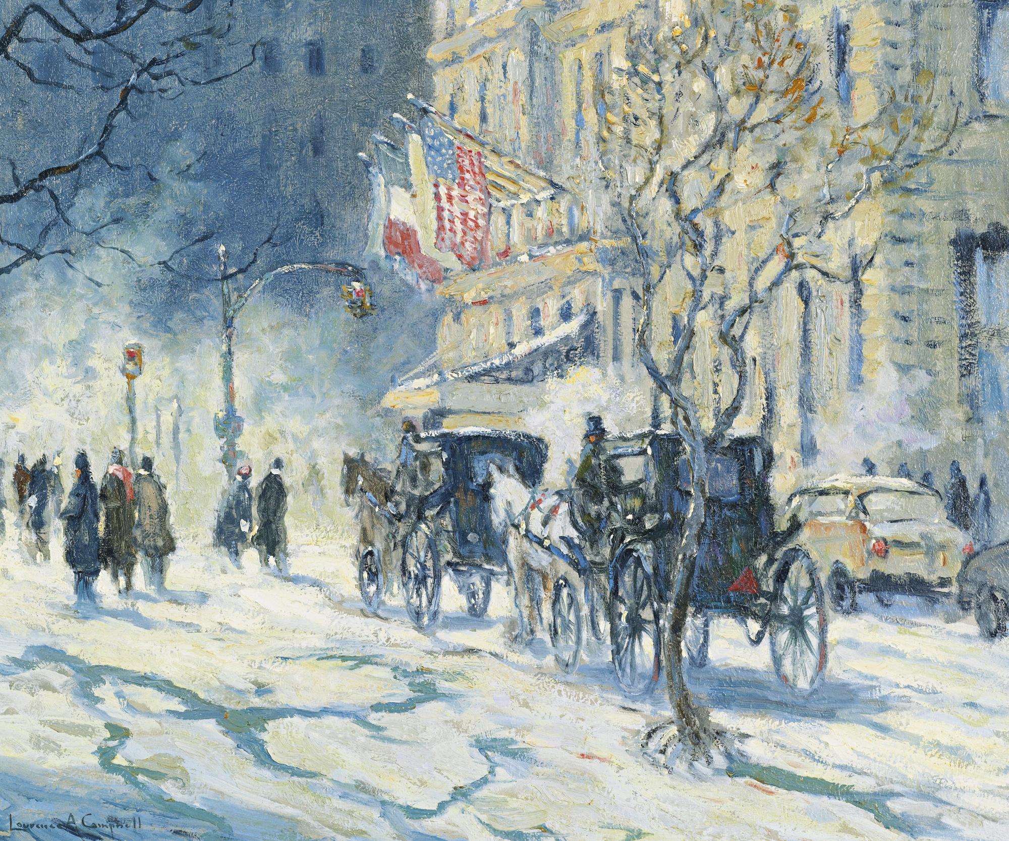 Laurence A. Campbell - Plaza Hotel From Central Park