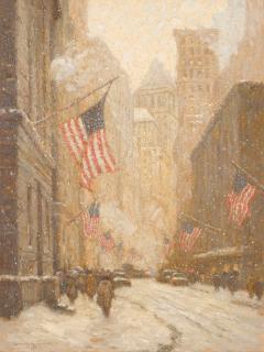 Laurence A. Campbell - Winter On Broad Street, New York City