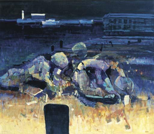 Laurence M Daws - Figures On The Beach I