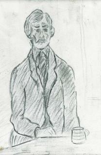 Laurence Stephen Lowry, R.A. - A Man Drinking Tea