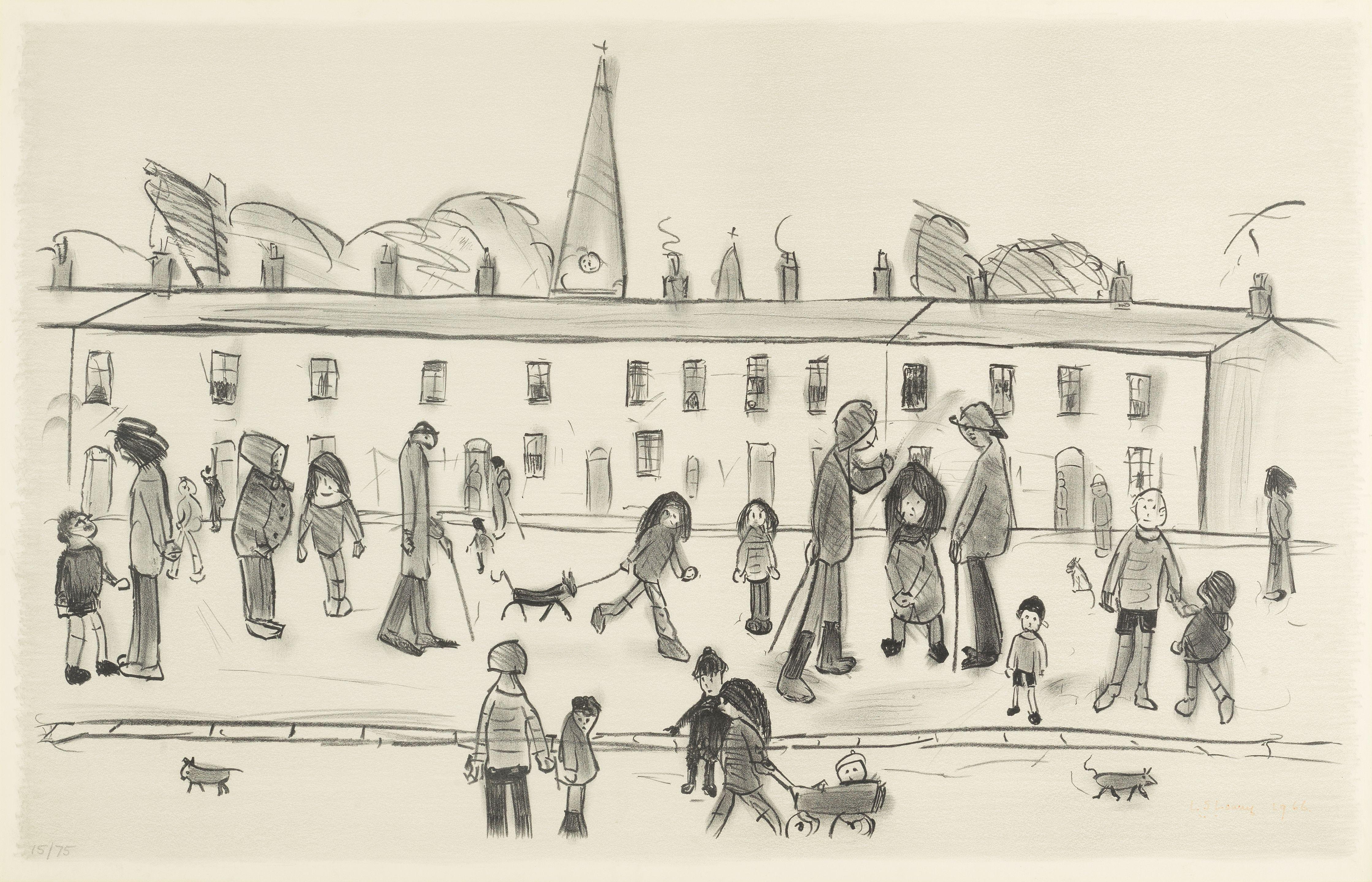 Laurence Stephen Lowry R.A. - A Street Full of People