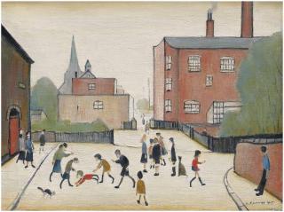 Laurence Stephen Lowry, R.A. - Children Playing, Old Road, Failsworth