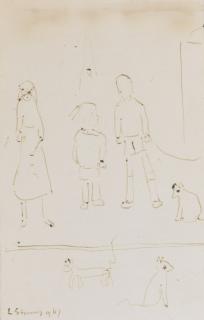 Laurence Stephen Lowry, R.A. - Figures And Dogs