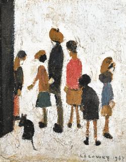 Laurence Stephen Lowry, R.A. - Figures With A Dog