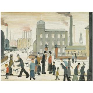 Laurence Stephen Lowry, R.A. - Industrial Landscape With Figures