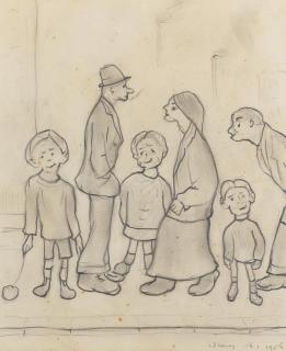 Laurence Stephen Lowry R.A. - Street Scene with Six Figures