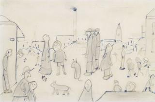Laurence Stephen Lowry, R.A. - Townsfolk Walking