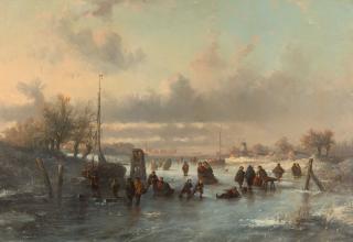 Laurent Herman Redig - Eisvergnügen auf der Schelde.