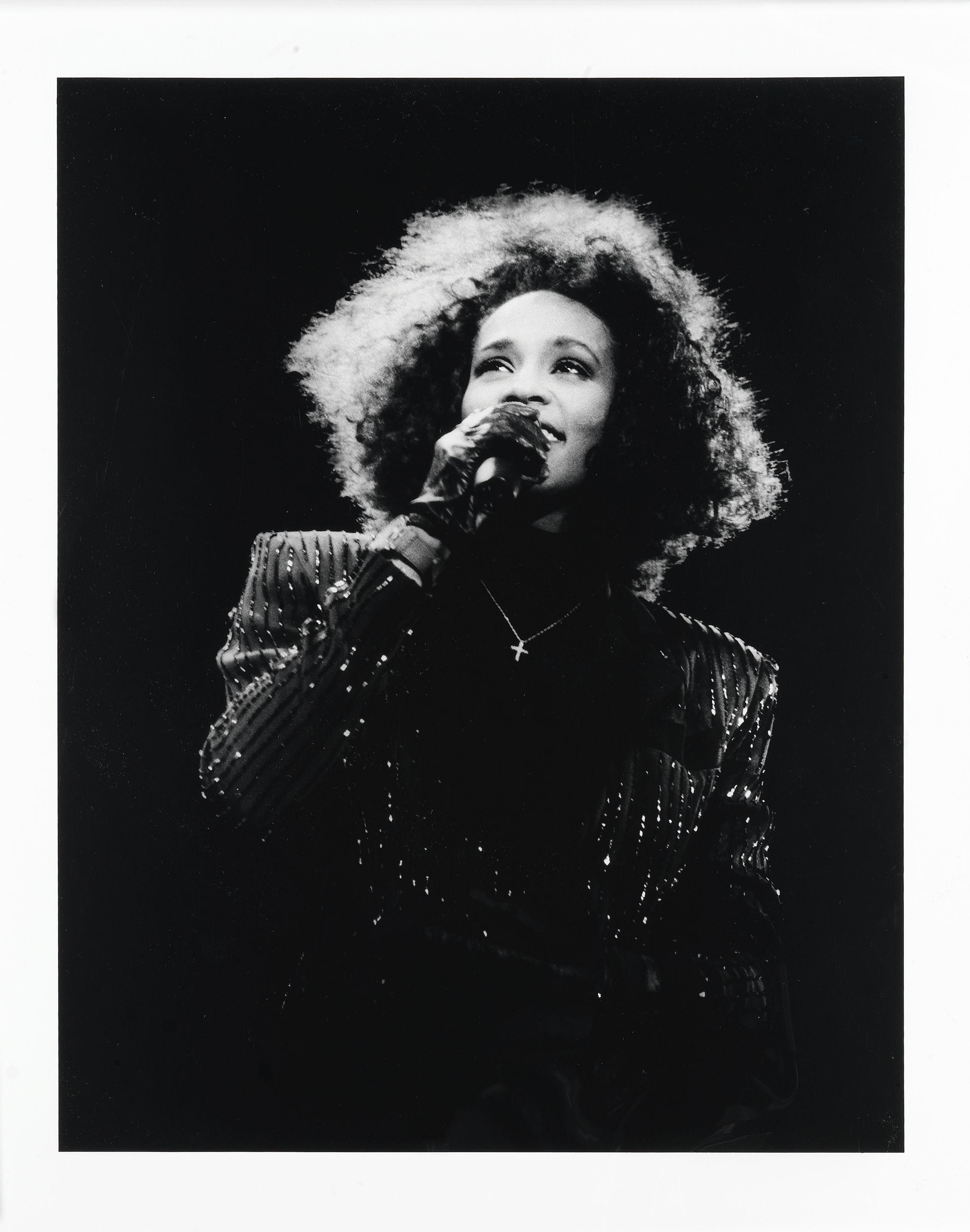 Laurie Lewis - Whitney Houston at the concert for Nelson Mandela, Wembley, 1988, printed 2020