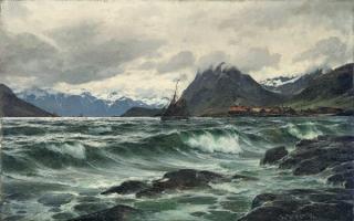 Laurits Bernhard Holst - Choppy waters in the fjord