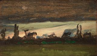 Lauritz Andersen Ring - Landscape from the Meadow at Næstved. After sunset