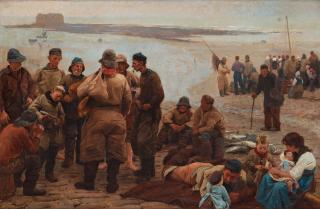 Lauritz Tuxen - Return of the fishermen, scene from Pas de Calais