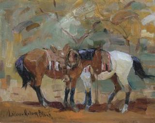 Laverne Nelson Black - Horses Saddled
