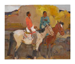 Laverne Nelson Black - Two Indian Men On Horseback