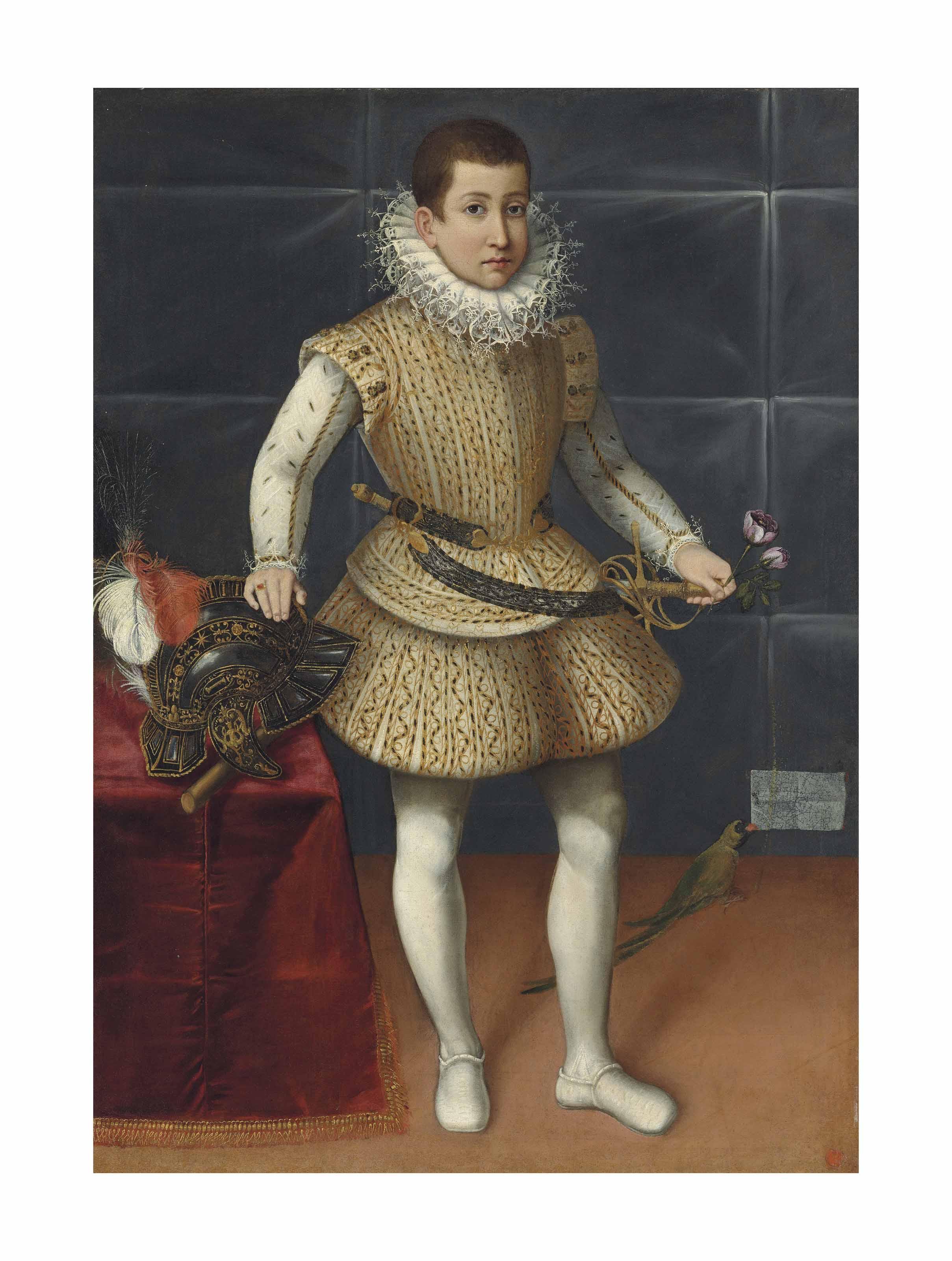 Lavinia Fontana - Portrait of a young nobleman of the Colonna family, possibly Giulio Cesare Colonna, Principe di Carbognano (1602-1681), full-length, in an embroidered jerkin and matching padded hose