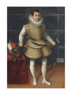 Lavinia Fontana - Portrait of a young nobleman of the Colonna family, possibly Giulio Cesare Colonna, Principe di Carbognano (1602-1681), full-length, in an embroidered jerkin and matching padded hose