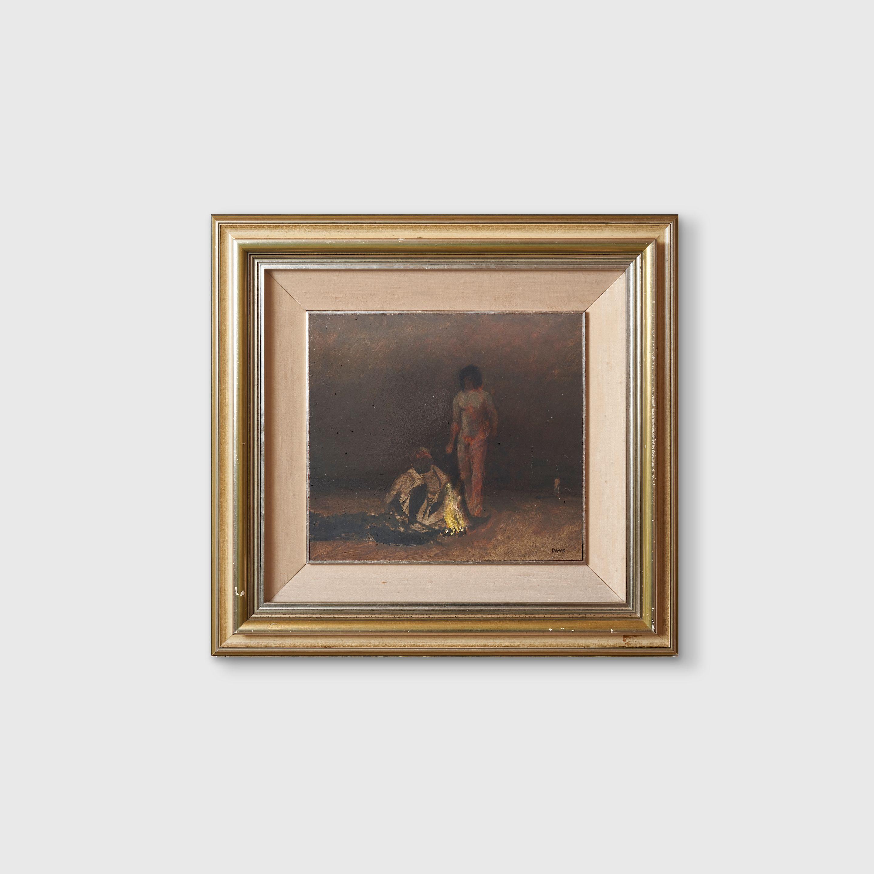 Lawrence Daws - Figures by a Campfire, 1974