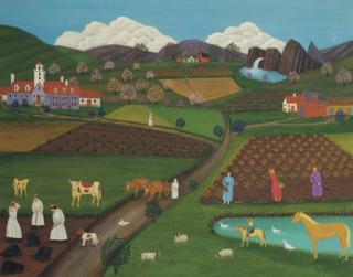Lawrence Lebduska - Harvest At The Monastery Farm