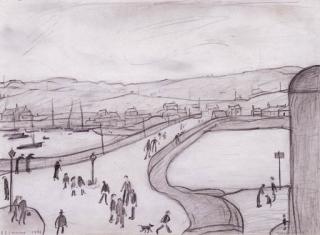 Lawrence Stephen Lowry - Fishing Village, Londondery