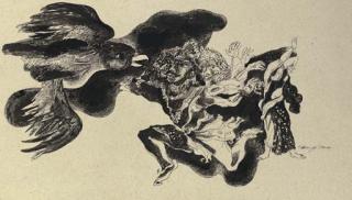 Laxma Goud - Untitled (Ravana and Jatayu)