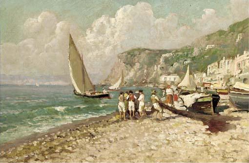 Lazzaro Pasini - A fishing village on the Amalfi coast