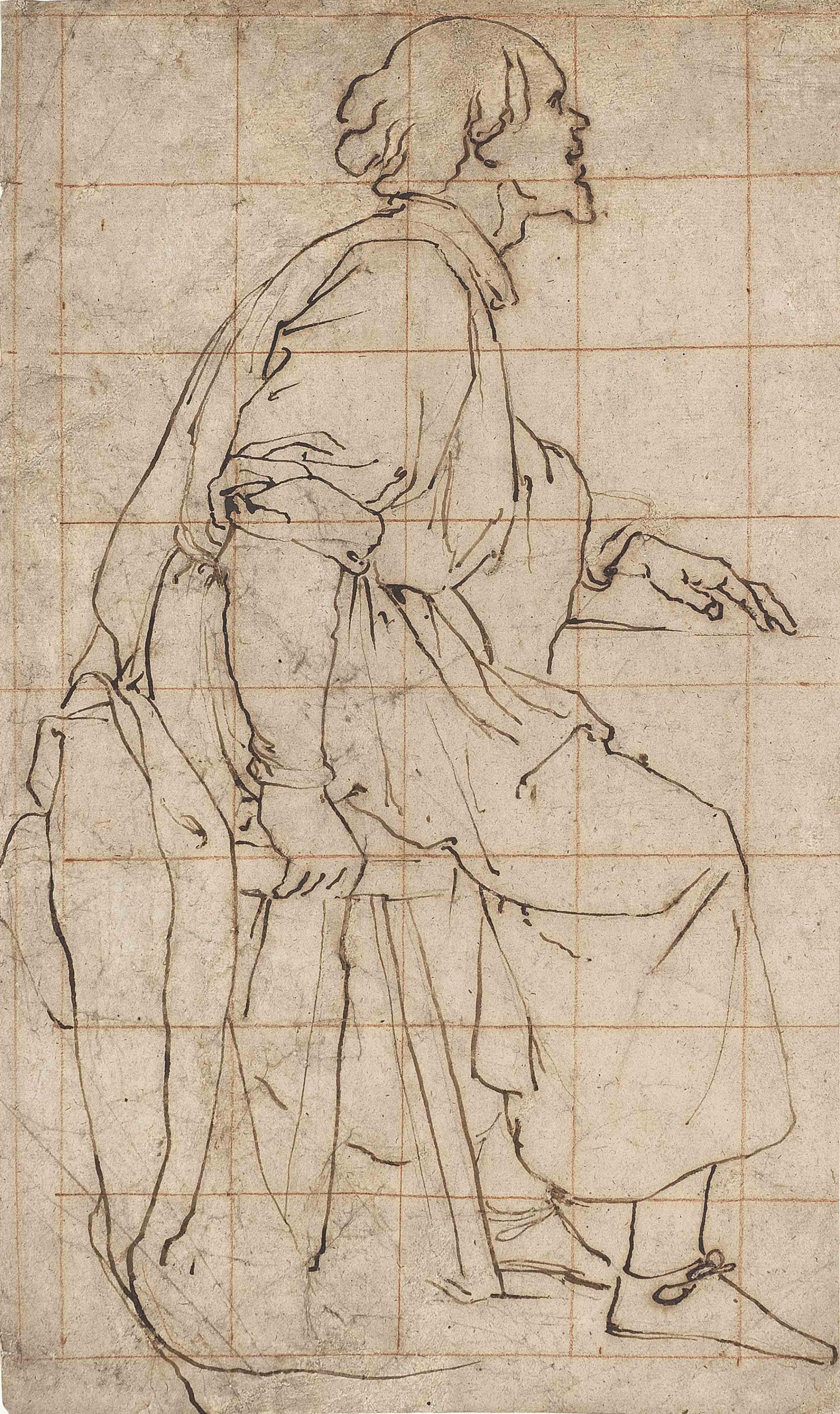 Lazzaro Tavarone - A seated apostle