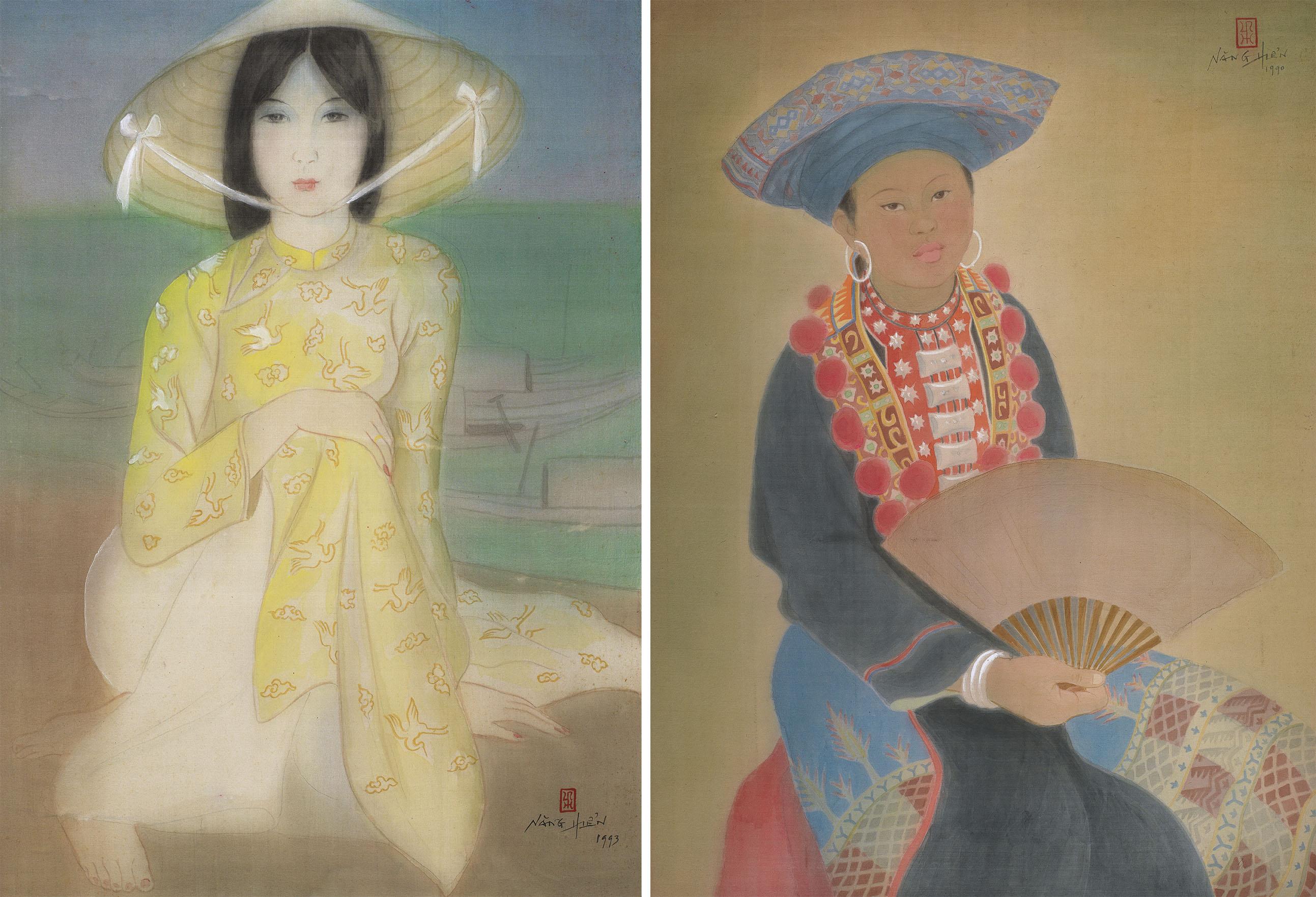 Le Nang Hien - Woman at the Seaside; & Red Yao Woman of North Vietnam