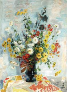 Le Pho - Chrysanthèmes blancs et jaunes