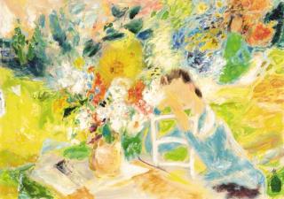 Le Pho - La jeune fille au bouquet de pivoines