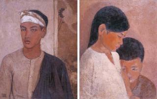 Le Pho - Portrait of Quy - Cousin of The Artist (Recto); Mother And Child (Verso)