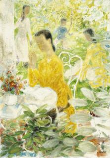 Le Pho - Women and Children in the Garden