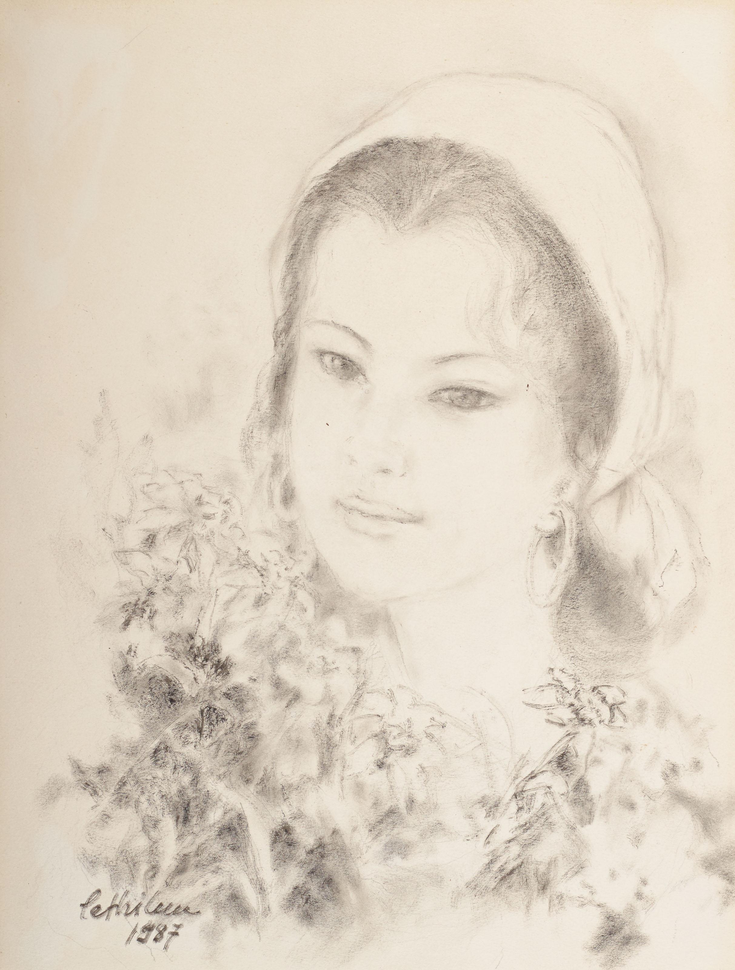 Le Thi Luu - Jeune Fille Aux Fleurs (Young Woman With Flowers)