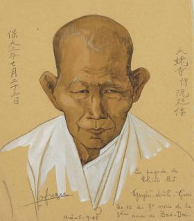 Léa Lafugie - Portrait de Nguyen Dinh Giai à la pagode de Thien Mo (Portrait of Nguyen Dinh Giai at the Thien Mo Pagoda)