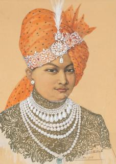 Léa Lafugie - Portrait of H.H. Bir Bikram Kishore Deb Berman, Maharaja of Tripura State in Eastern Bengal from 1923 to 1947, aged 20