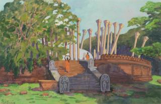 Léa Lafugie - View of Anuradhapura Temple, Sri Lanka