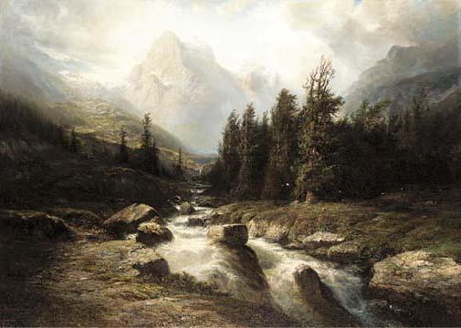 Leberecht Lortet - An Alpine torrent