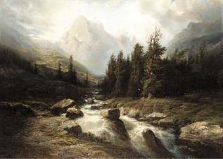 Leberecht Lortet - An Alpine torrent