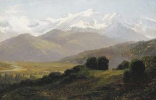 Leberecht Lortet - Le Mont-Blanc vu de Sallanches