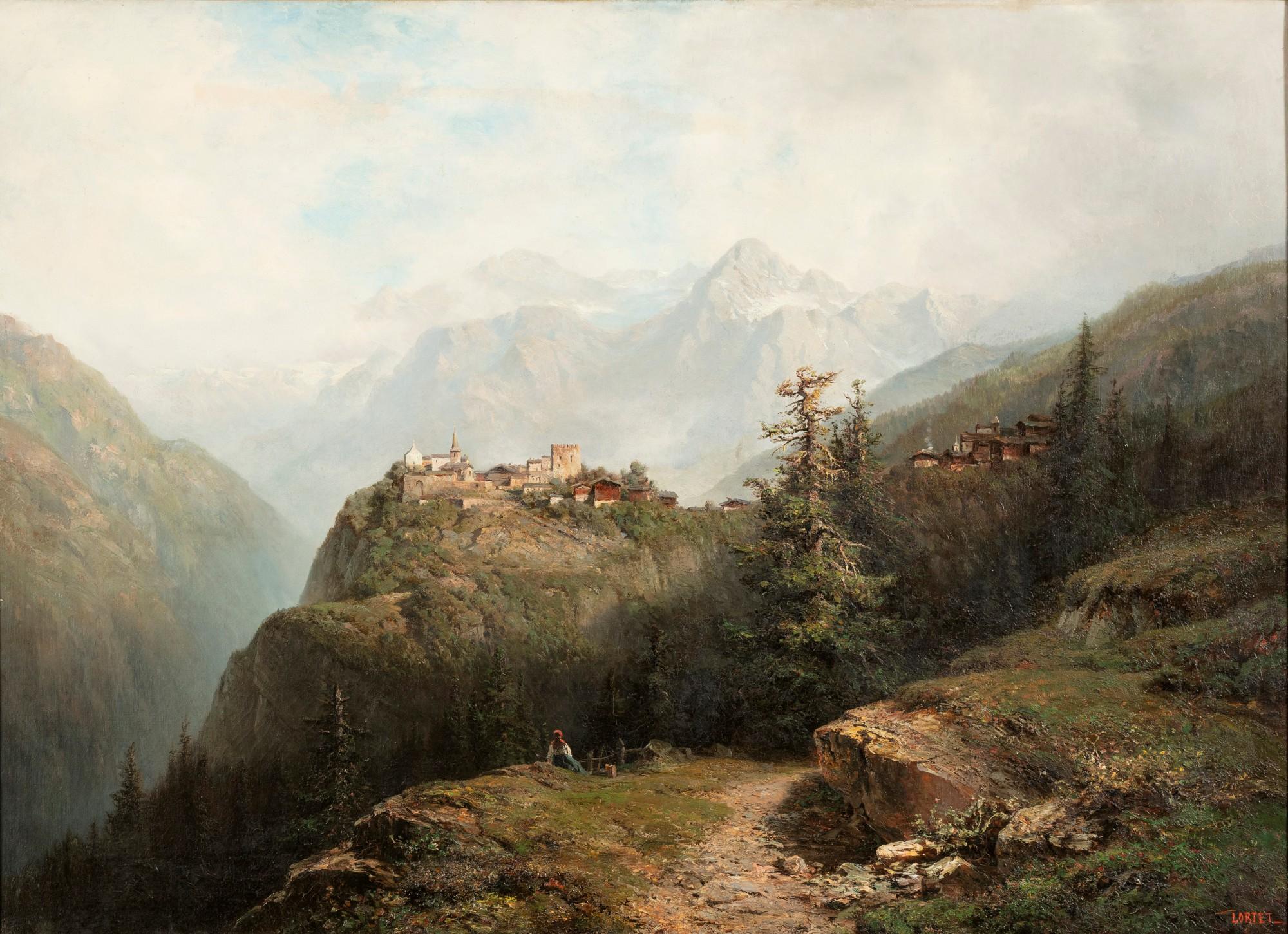 Lebrecht Lortet - A Mountain Landscape