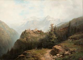 Lebrecht Lortet - A Mountain Landscape