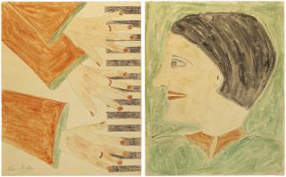 Lee Godie - Three Hands on a Piano / Ellyn in Profile