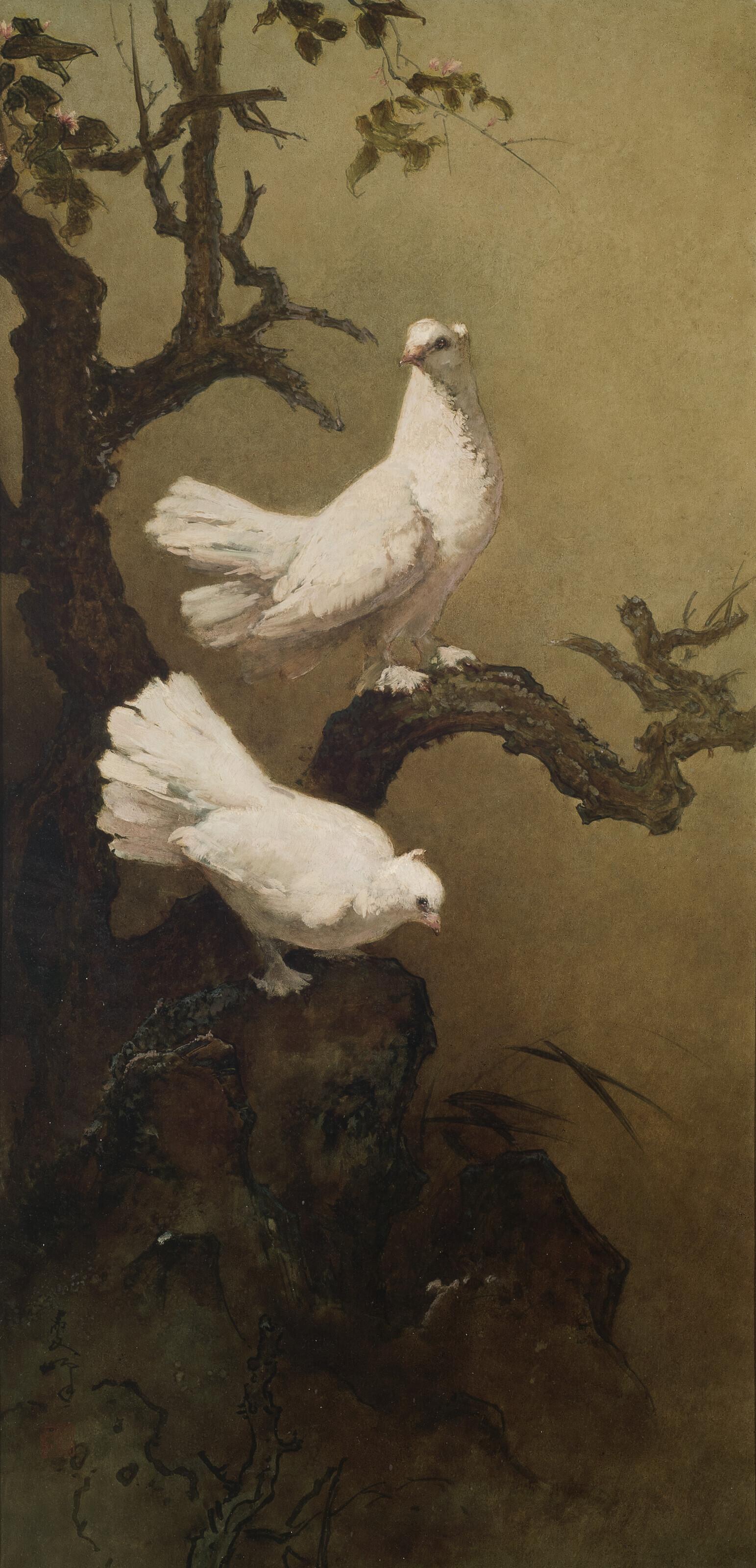 Lee Man Fong - A Pair of Doves
