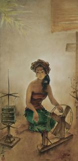 Lee Man Fong - Balinese Weaving Girl