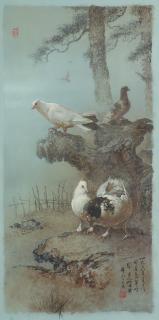 Lee Man Fong - Doves at rest