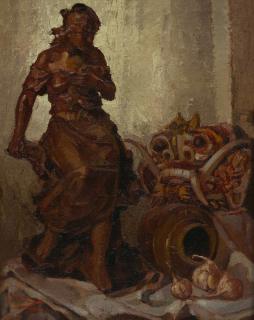 Lee Man Fong - East Meets West, Topeng Mask and Statuette of a Girl