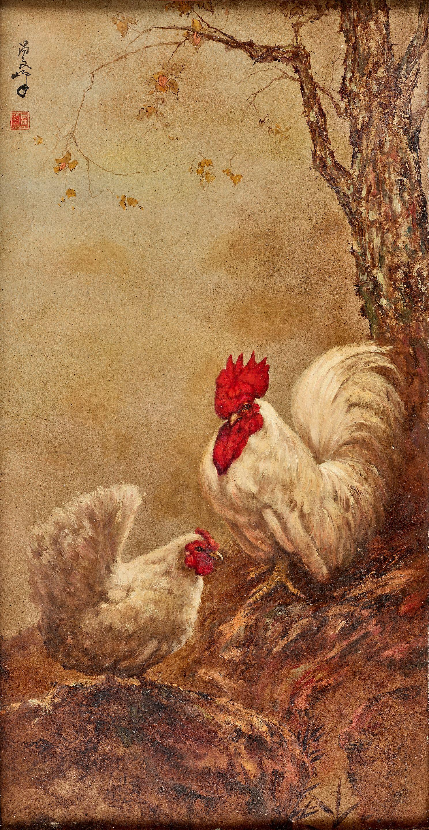 Lee Man Fong - Rooster and Hen