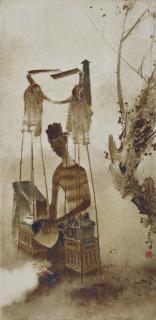 Lee Man Fong - Satay Man With Closed Umbrella 