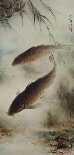 Lee Man Fong - Two Carps